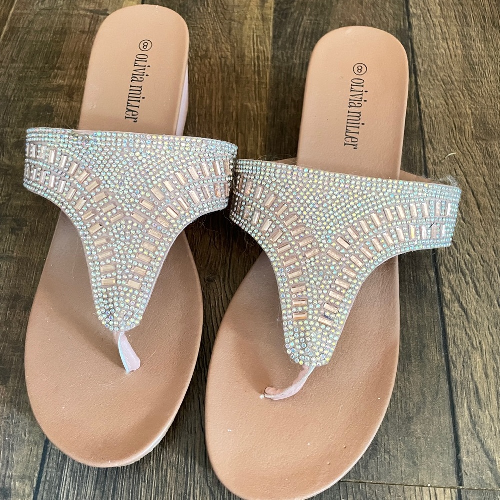 Olivia Miller sparkly wedge shoes size 8